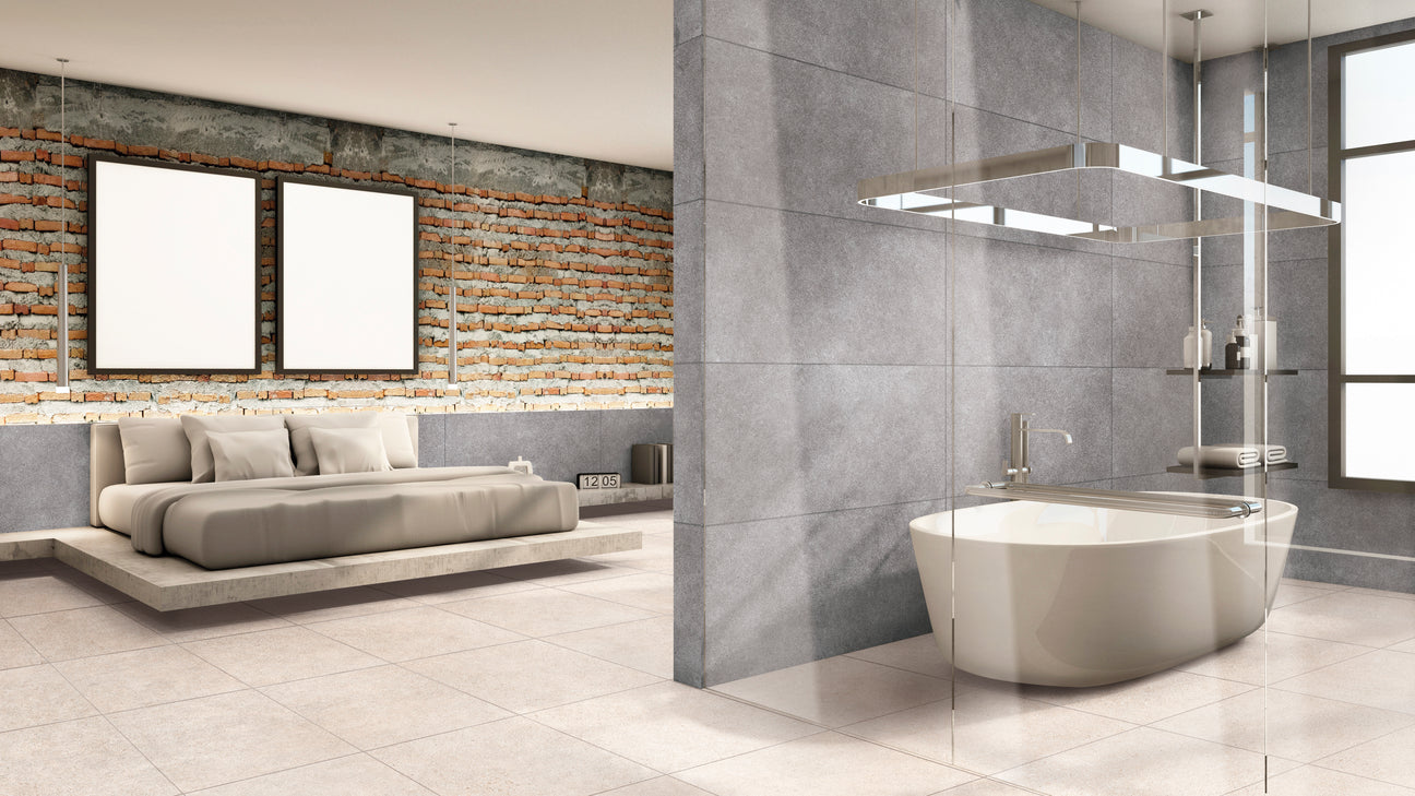 Carrelage de salle de bain moderne avec pose professionnelle